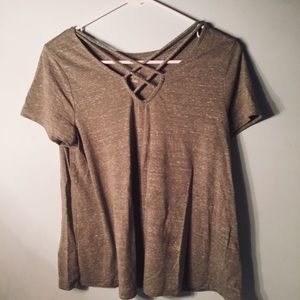 Cactus Green , Strapped V-cut. Short Sleeve Tee.